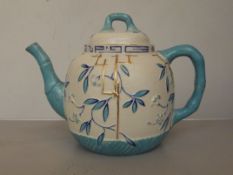 Oriental bamboo teapot
