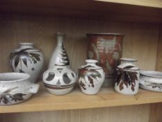 Collection of 8 Nantwich studio pottery