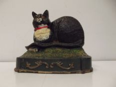 Cast iron cat door stop