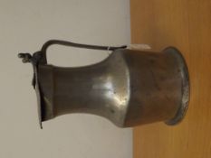 18th century pewter lidded flagon