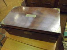 Victorian brass bound fitted writing slope