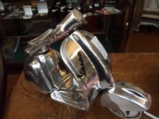 Chrome vespa scooter