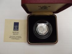 Royal mint Silver proof Piedfort 50 pence coin