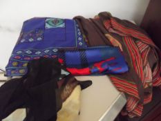 Various silk scarfs