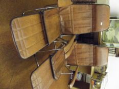 Pair of leatherette retro loungers