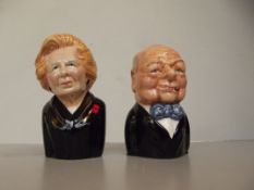 2x Manor collectable toby jugs. Margaret Thatcher