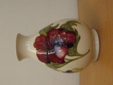 Moorcroft hibiscus vase