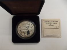 Royal mint 2005 silver £5 Trafalgar Piedfort coin