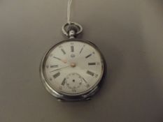 Continental silver cased pocket watch