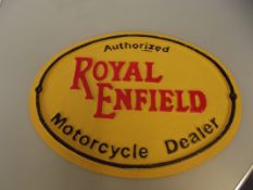 Cast iron Royal Enfield sign