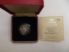 Royal mint 1999 United Kingdom silver proof Piedfo