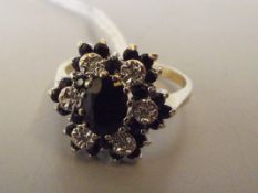 9ct gold cluster ring