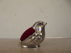 Silver bird pin cusion