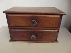 Victorian miniature chest of two drawers and conte