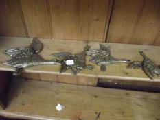 Set of 4 graduating wall pheasants