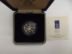 Royal mint silver proof Piedfort one pound coin