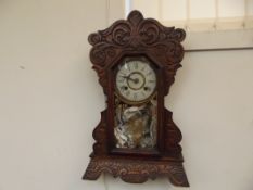 Oak cased mantle/wall hanging clock