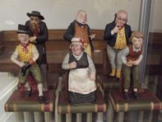 Aynsley Dickens series, 6 porcelain figures