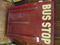 Early double sided bus stop sign