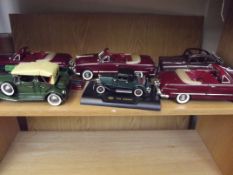 6 model cars with Flying Scotsman model train