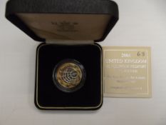 Royal mint 2001 silver proof Piedfort two pounds c