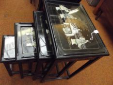 Nest of 4 Chinese inlaid tables