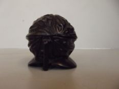 Carved box in the form of a walnut