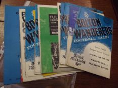 Collection of Bolton Wanderers programmes