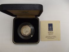 Royal mint 1992-1993 silver proof fifty pence coin