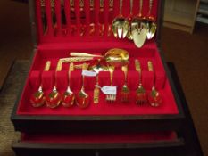 Set of gold plated cutlery