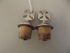Pair of silver hallmarked bottle stops