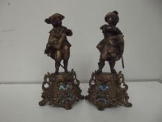Pair of early spelter figurine