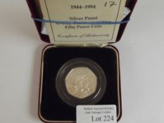 Royal Mint 1944-1994 siklver proof D-Day Commemora