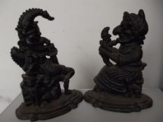 Pair of cast metal Punch and Judy doorstops