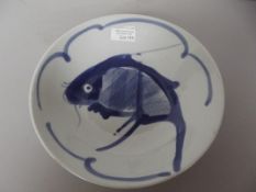 Early 20th century blue and white fishbowl