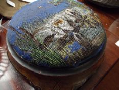 Victorian beadwork foot stool