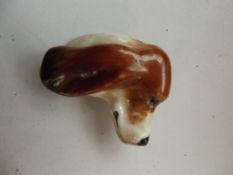 Royal Doulton rare pottery hound dog's head brooch