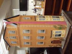 Scratch built dolls house and contents, 104cm