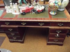 Twin pedestal writing desk