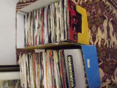 Two boxes of single records