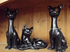 3 Ceramic black cats