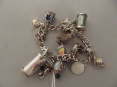 Silver charm bracelet