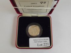 Royal Mint 2003 silver proof Piedfort one pound co