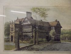 Water colour of Hall I'th Wood Bolton signed and d