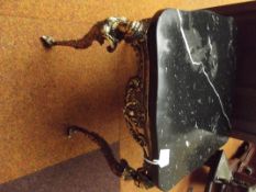 Metal and marble top side table
