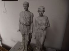 Two large garden figures