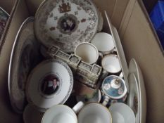 Large box of commemorative ware