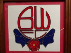 Bolton Wanderers leaded glass framed