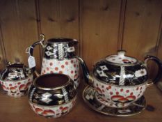 Imari stoneware style tea set