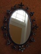 Iron framed mirror